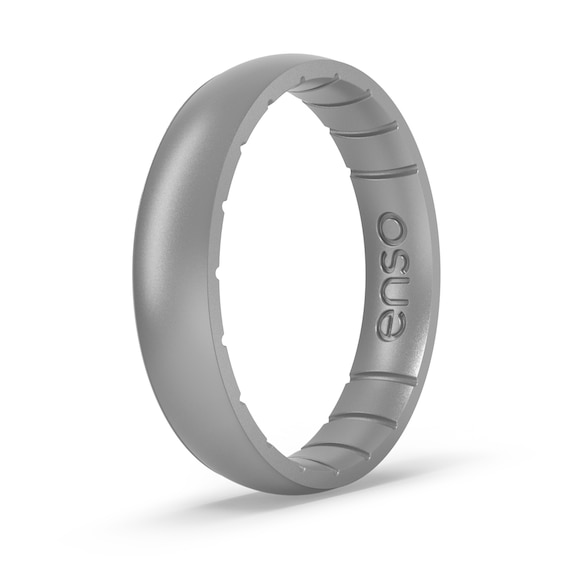 Zales Enso Rings Elements Collection - 4.3mm Classic Thin Silver Silicone Band