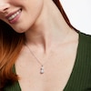 Thumbnail Image 1 of 5.5-6.0mm Freshwater Cultured Pearl and White Lab-Created Sapphire Cat Pendant in Sterling Silver