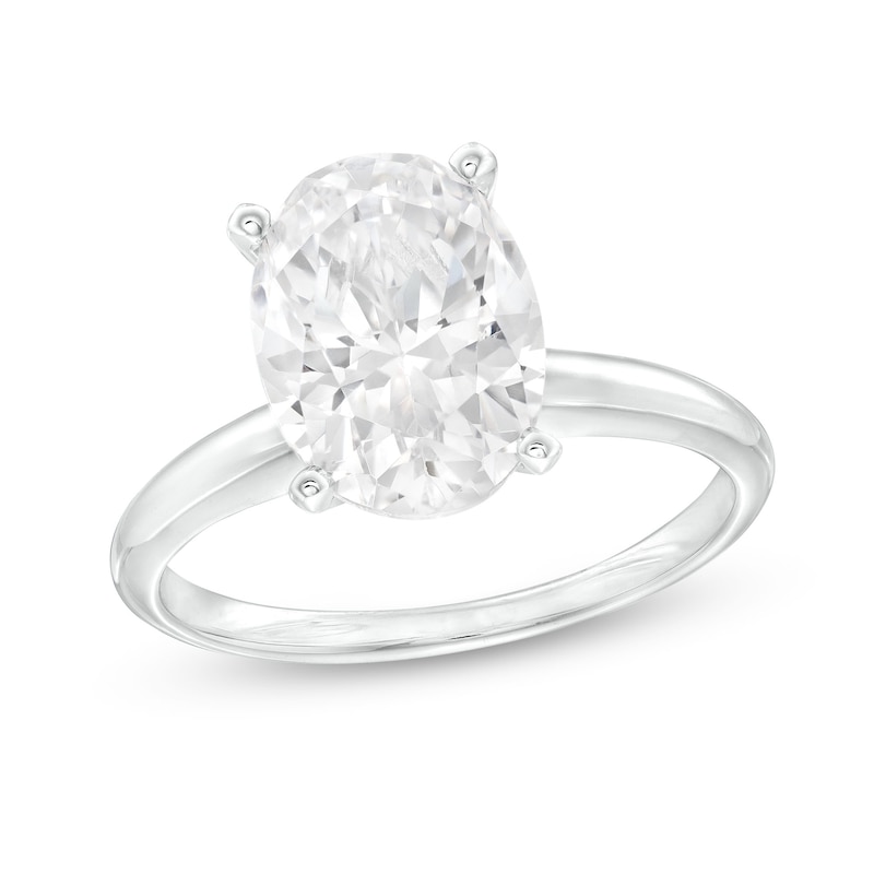 3 CT. Certified Oval Lab-Created Diamond Solitaire Engagement Ring in ...