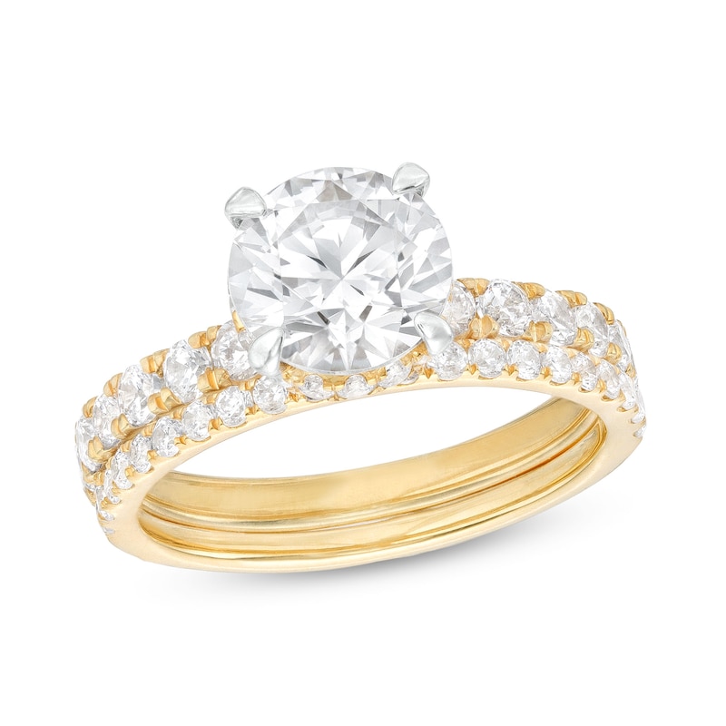 3 CT. T.W. Certified Lab-Created Diamond Bridal Set in 14K Gold (I/SI2 ...