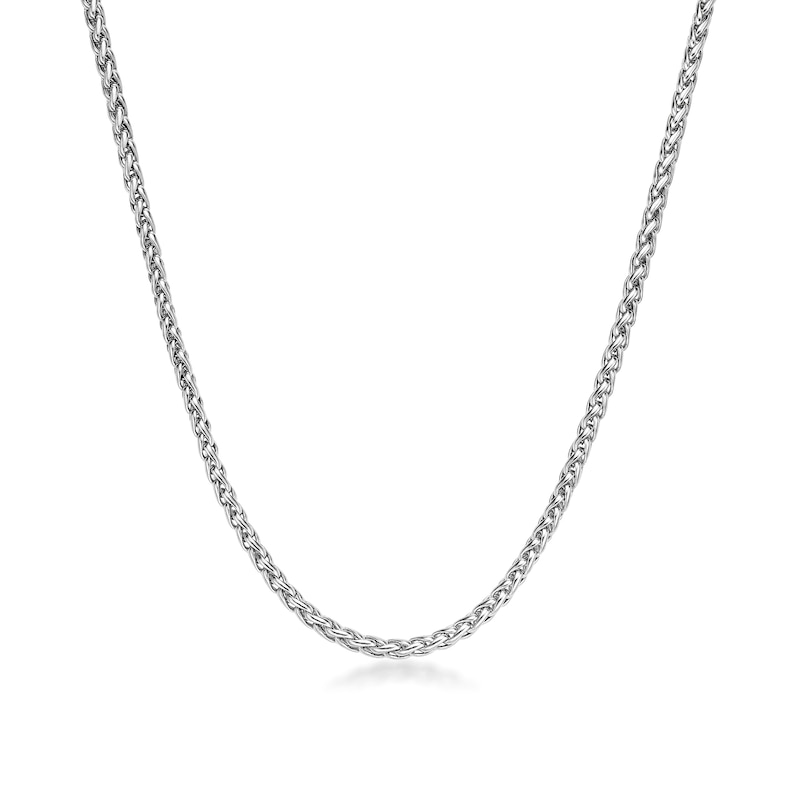 Men's 3.0mm Wheat Chain Necklace in Solid Stainless Steel  - 24"