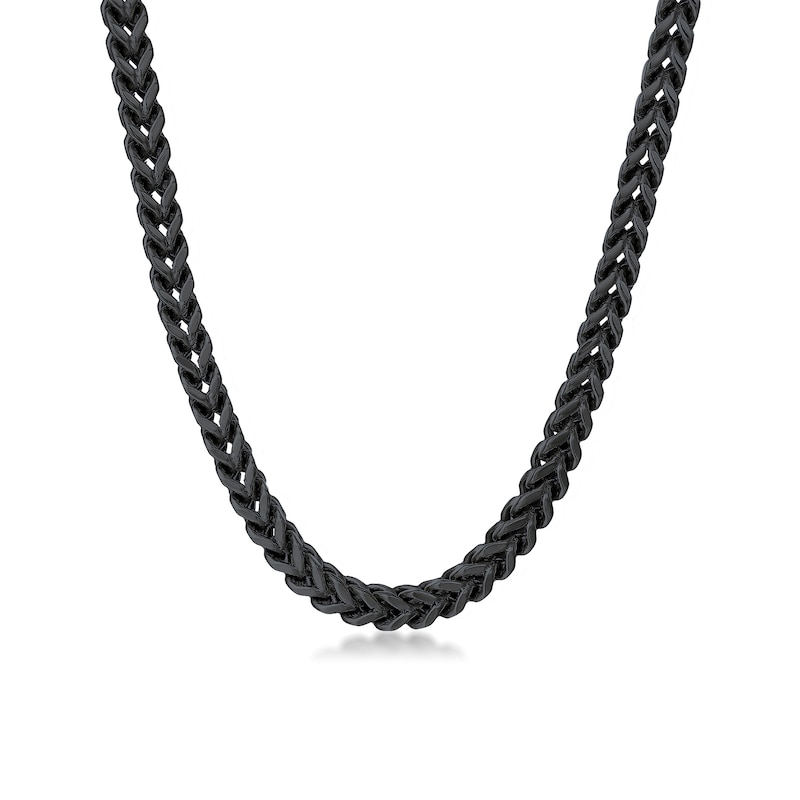 Men's 6.0mm Multi-Finish Foxtail Chain Necklace in Solid Stainless Steel  with Black IP - 22"