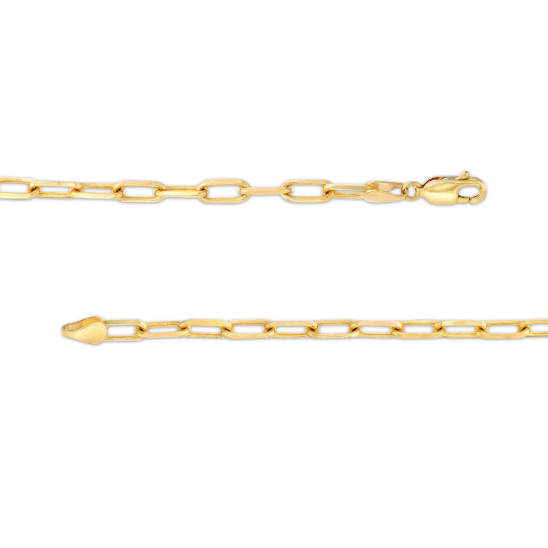 3.55mm Paper Clip Cheval Chain Bracelet in Solid 10K Gold - 7.5"