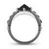 Thumbnail Image 3 of Enchanted Disney Villains Maleficent Princess-Cut Onyx and Diamond Ring in Sterling Silver with Black Rhodium
