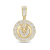 Thumbnail Image 0 of Men's 1 CT. T.W. Diamond and Lab-Created Ruby Lion Medallion Charm in 10K Gold