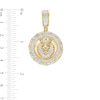 Thumbnail Image 1 of Men's 1 CT. T.W. Diamond and Lab-Created Ruby Lion Medallion Charm in 10K Gold