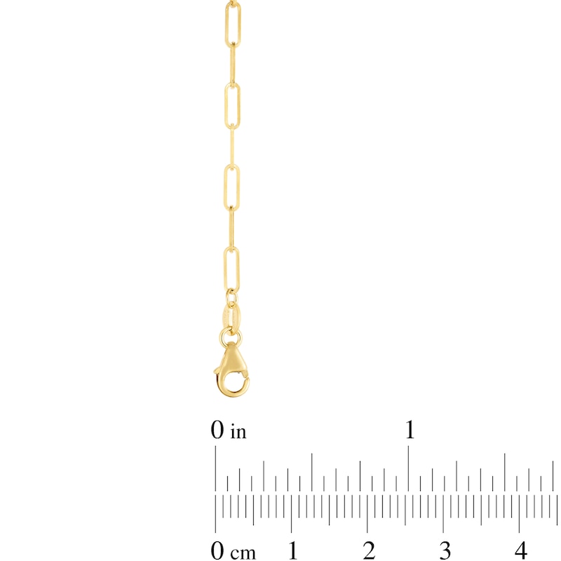 2.1mm Paper Clip Chain Necklace in Hollow 14K Gold - 24"