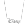 Thumbnail Image 0 of Collector's Edition Enchanted Disney 100th Anniversary 1/6 CT. T.W. Diamond Script Necklace in Sterling Silver