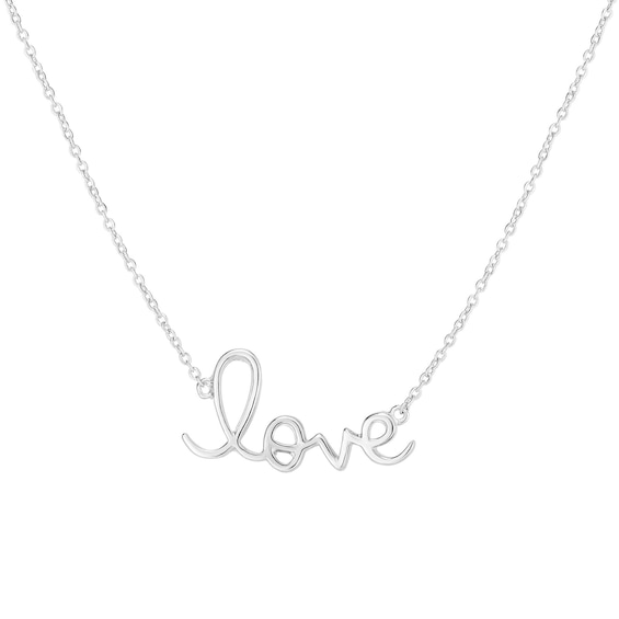 Cursive "love" Necklace in Sterling Silver