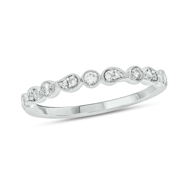 1/5 CT. T.W. Diamond Paisley Stackable Band in 10K White Gold | Zales
