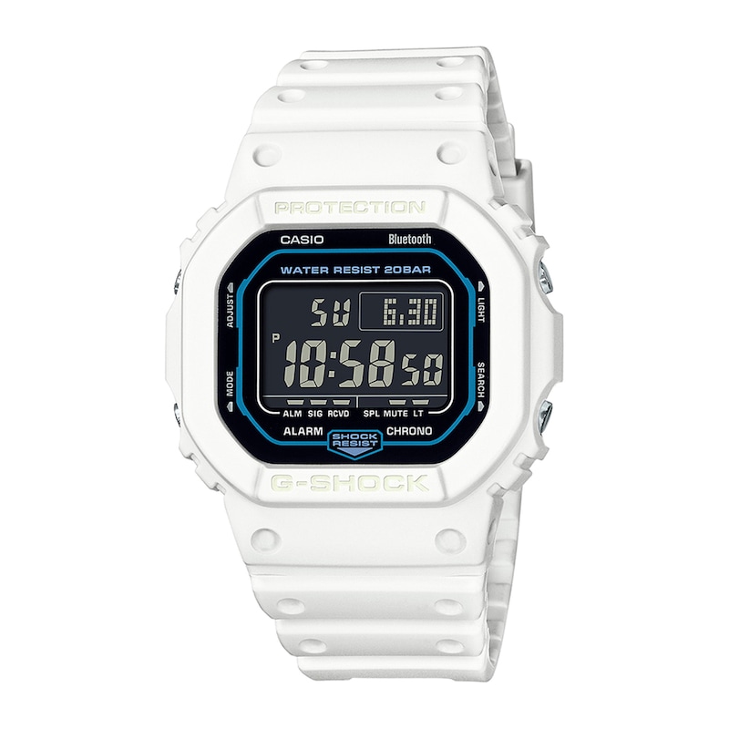 Men's Casio G-Shock Classic White Resin Strap Watch with Octagonal Black  Dial (Model: DWB5600SF-7) | Zales