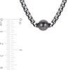Thumbnail Image 3 of Men's 10.0-11.0mm Black Tahitian Cultured Pearl Box Chain Necklace in Sterling Silver with Black Rhodium-20"