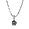 Thumbnail Image 0 of Men's 10.0-11.0mm Black Tahitian Cultured Pearl Pendant Box Chain Necklace in Sterling Silver-20"