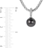 Thumbnail Image 4 of Men's 10.0-11.0mm Black Tahitian Cultured Pearl Pendant Box Chain Necklace in Sterling Silver-20"