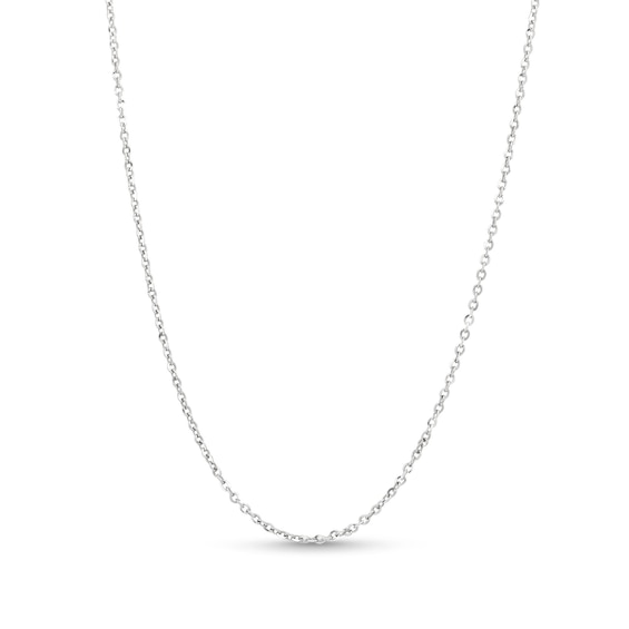 Diamond-Cut 1.2mm Cable Chain Necklace in Solid 14K White Gold - 18"
