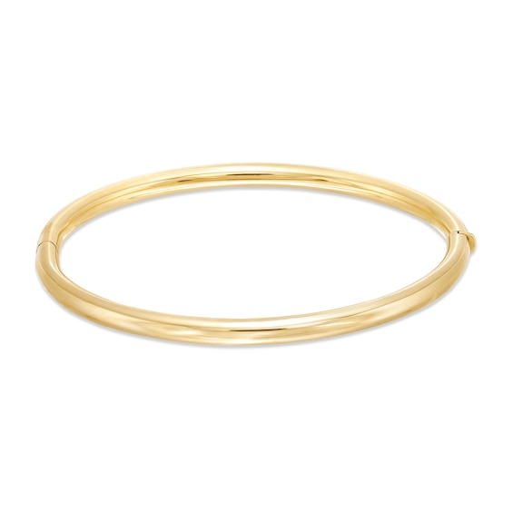 Hollow 3.8mm Tube Bangle Bracelet in 14K Gold - 7.25