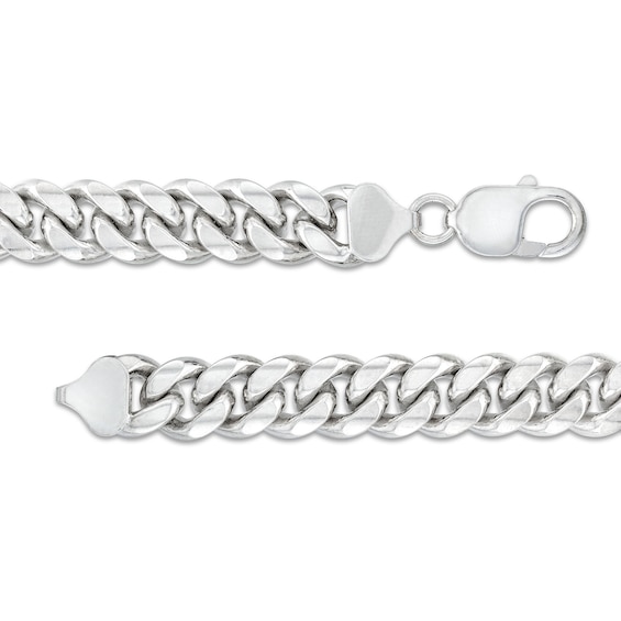 11.0mm Diamond-Cut Cuban Curb Chain Necklace in Solid Sterling Silver - 24"
