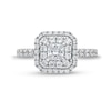 Thumbnail Image 3 of Vera Wang Love Collection 1-1/5 CT. T.W. Princess-Cut Diamond Cushion Frame Engagement Ring in 14K White Gold (I/SI2)