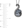 Thumbnail Image 2 of Enchanted Disney Villains Ursula Oval White Obsidian and 1/8 CT. T.W. Diamond Tentacle Pendant in Sterling Silver