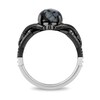 Thumbnail Image 3 of Enchanted Disney Villains Maleficent Oval Obsidian and 1/6 CT. T.W. Diamond Thorns Ring in Sterling Silver - Size 7