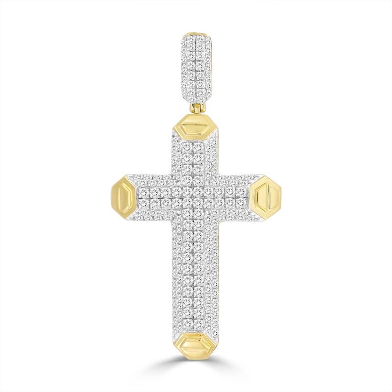 2 CT. T.W. Diamond Cross Necklace Charm in 10K Gold | Zales