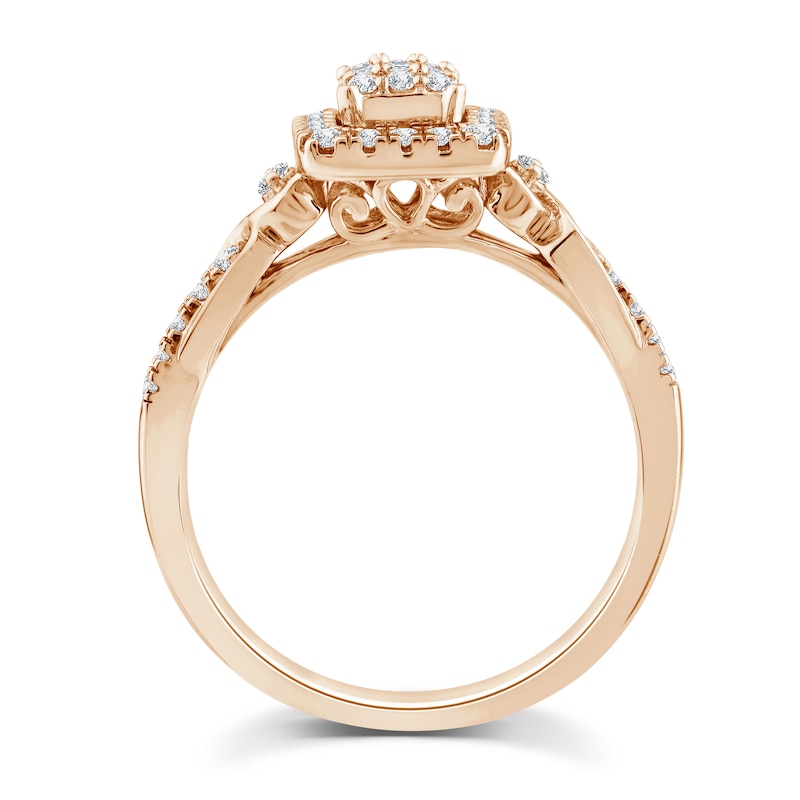 3/8 CT. T.W. Multi-Diamond Framed Engagement Ring in 10K Rose Gold | Zales