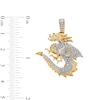 Thumbnail Image 1 of Men's 1/4 CT. T.W. Diamond and Lab-Created Ruby Dragon Necklace Charm in 10K Gold
