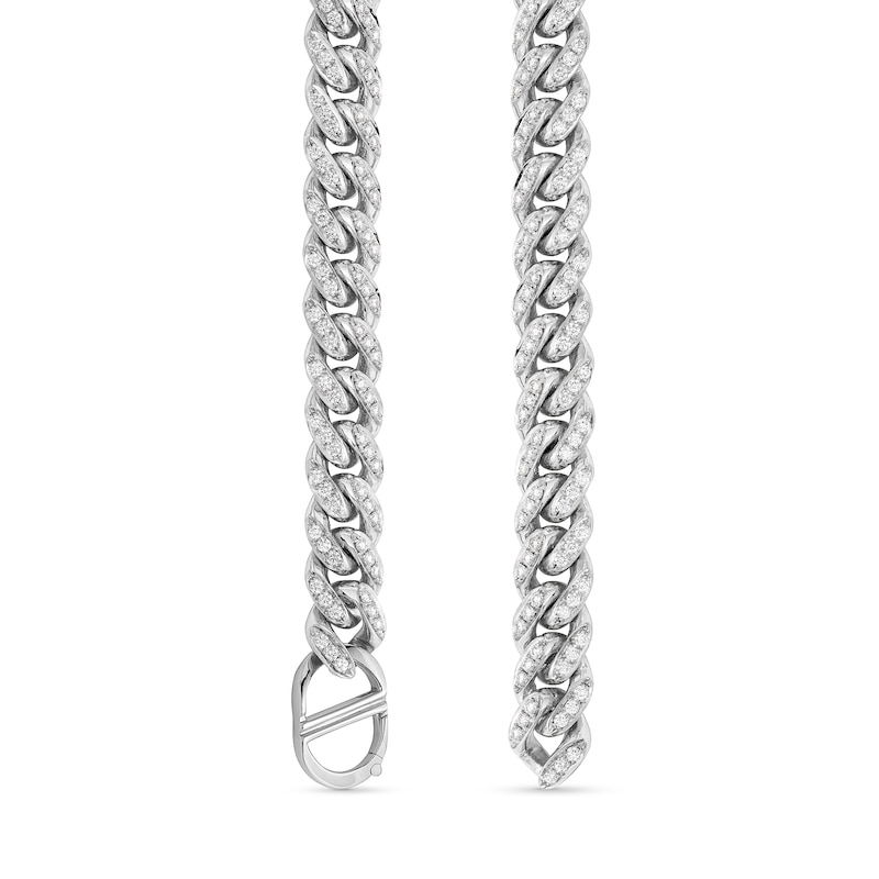 Zales x Alessi Domenico 10-1/2 CT. T.W. Diamond Miami Cuban Chain Necklace in 18K White Gold - 18"