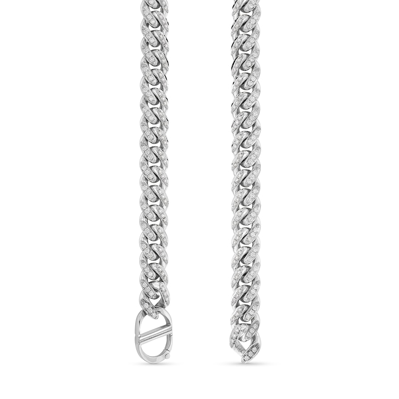 Zales x Alessi Domenico 7-1/2 CT. T.W. Diamond Miami Cuban Chain Necklace in 18K White Gold - 24"