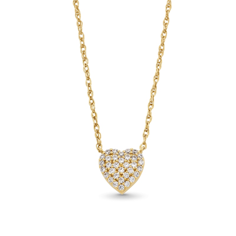 1/5 CT. T.W. Heart-Shaped Lab-Created Multi-Diamond Frame Necklace in ...