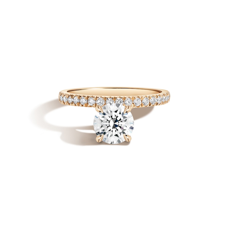 Zales x SHAHLA 2-1/4 CT. T.W. Certified Lab-Created Diamond Cantilever Pavé Engagement Ring in 14K Gold (F/VS2)