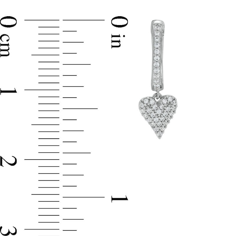 1/6 CT. T.W. Heart-Shaped Multi-Diamond Drop Earrings in Sterling Silver