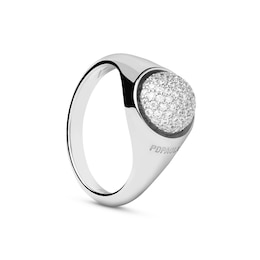 PDPAOLA™ at Zales ICONS Cubic Zirconia Round Moon-Top Ring in Sterling Silver