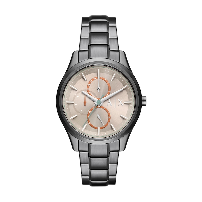 Men’s Armani Exchange Dante Gunmetal Grey IP Chronograph Watch with Beige Dial (Model: AX1880)