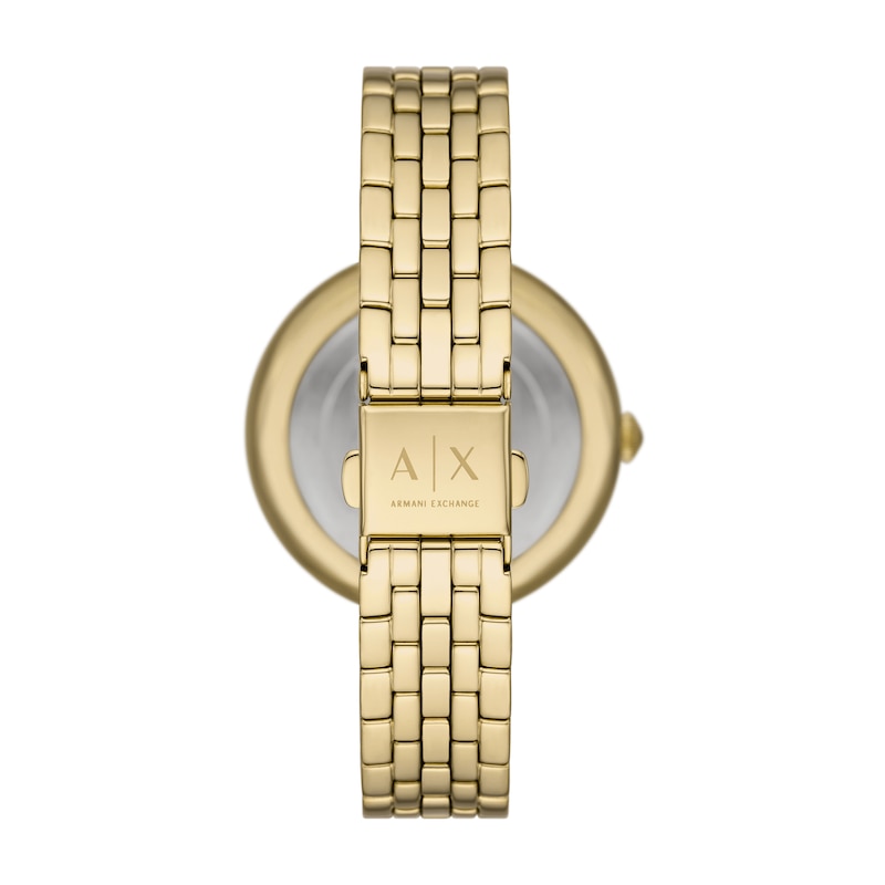 Ladies’ Armani Exchange Brooke Gold-Tone IP Watch with Cream Dial (Model: AX5385)