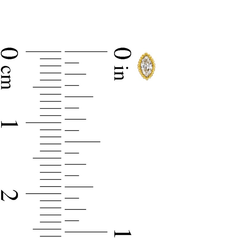 Main Image 2 of Diamond Accent Marquise Tube Cartilage Single Stud Earring in 14K Gold