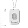 Thumbnail Image 3 of Engravable Fingerprint Rectangle Pendant in Sterling Silver (1 Fingerprint, Name, and Line)