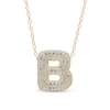Thumbnail Image 2 of Cubic Zirconia Bubble Letter Initial Pendant in Sterling Silver with 14K Gold Plate (1 Letter)