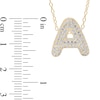 Thumbnail Image 4 of Cubic Zirconia Bubble Letter Initial Pendant in Sterling Silver with 14K Gold Plate (1 Letter)