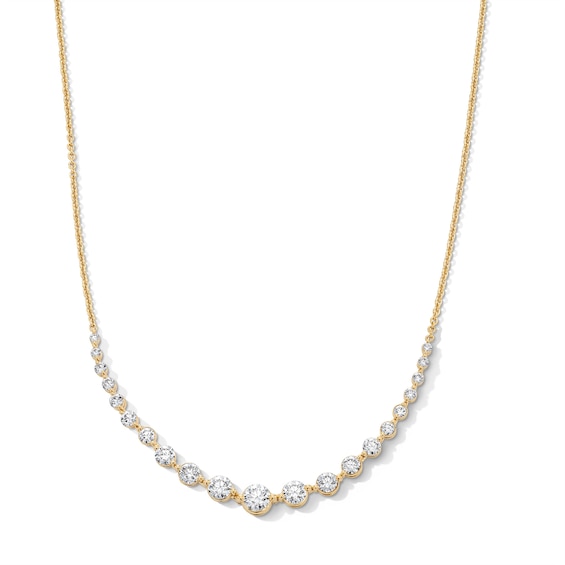 3 CT. T.W. Lab-Grown Diamond Graduated Necklace in 10K Gold (F/VS2)