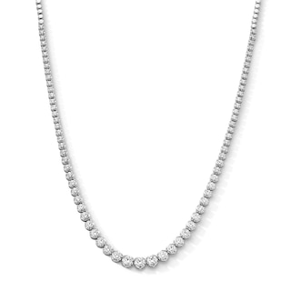 5 CT. T.W. Lab-Grown Diamond Graduated Riviera Necklace in Sterling Silver (F/VS2)