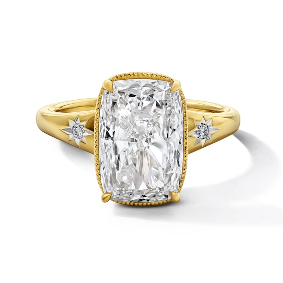 4 CT. T.W. Certified Elongated Cushion-Cut Lab-Grown Diamond Engagement Ring in 14K Gold (F/VS2)