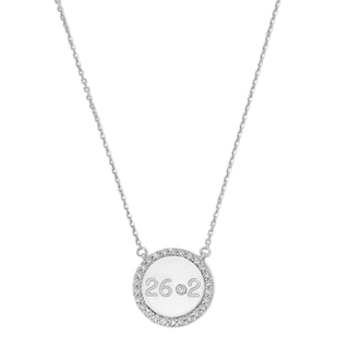 1/5 CT. T.W. Lab-Grown Diamond "26.2" Marathon Necklace in 10K White Gold - 17"