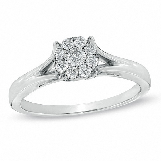 Previously Owned - 1/4 CT. T.w. Composite Diamond Engagement Ring in 10K White Gold